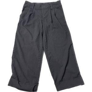 Banana Republic Women's Black Chino Capri Size 4 Stretch Pants Pleated Wool EUC